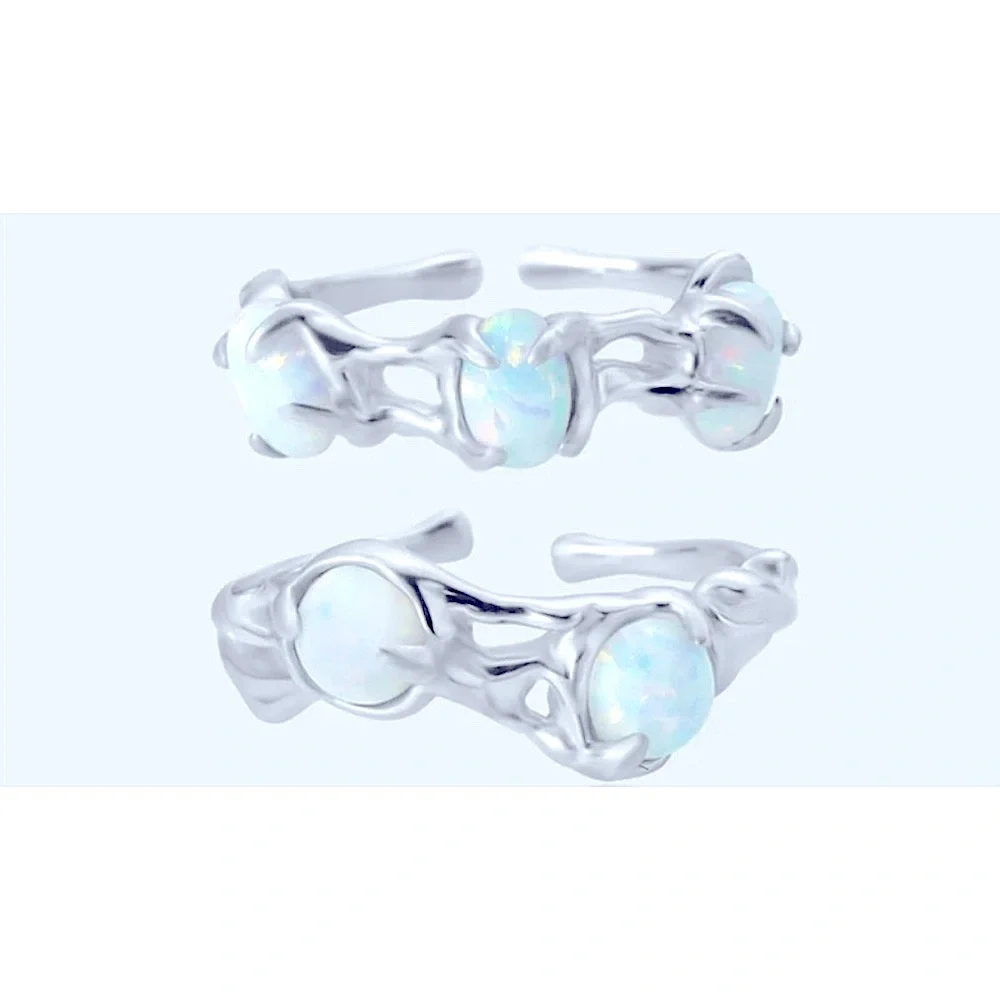 Opal Ring, Adjustable Ring, 925 Silver‎ Statement Ring, Women